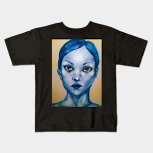 Blue Anthracite (Girl Portrait) Kids T-Shirt